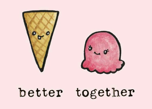 Ice cream and its cone: better together