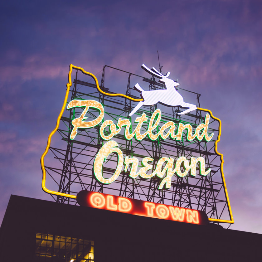 Photo: Portland, Oregon 'White Stag' neon sign